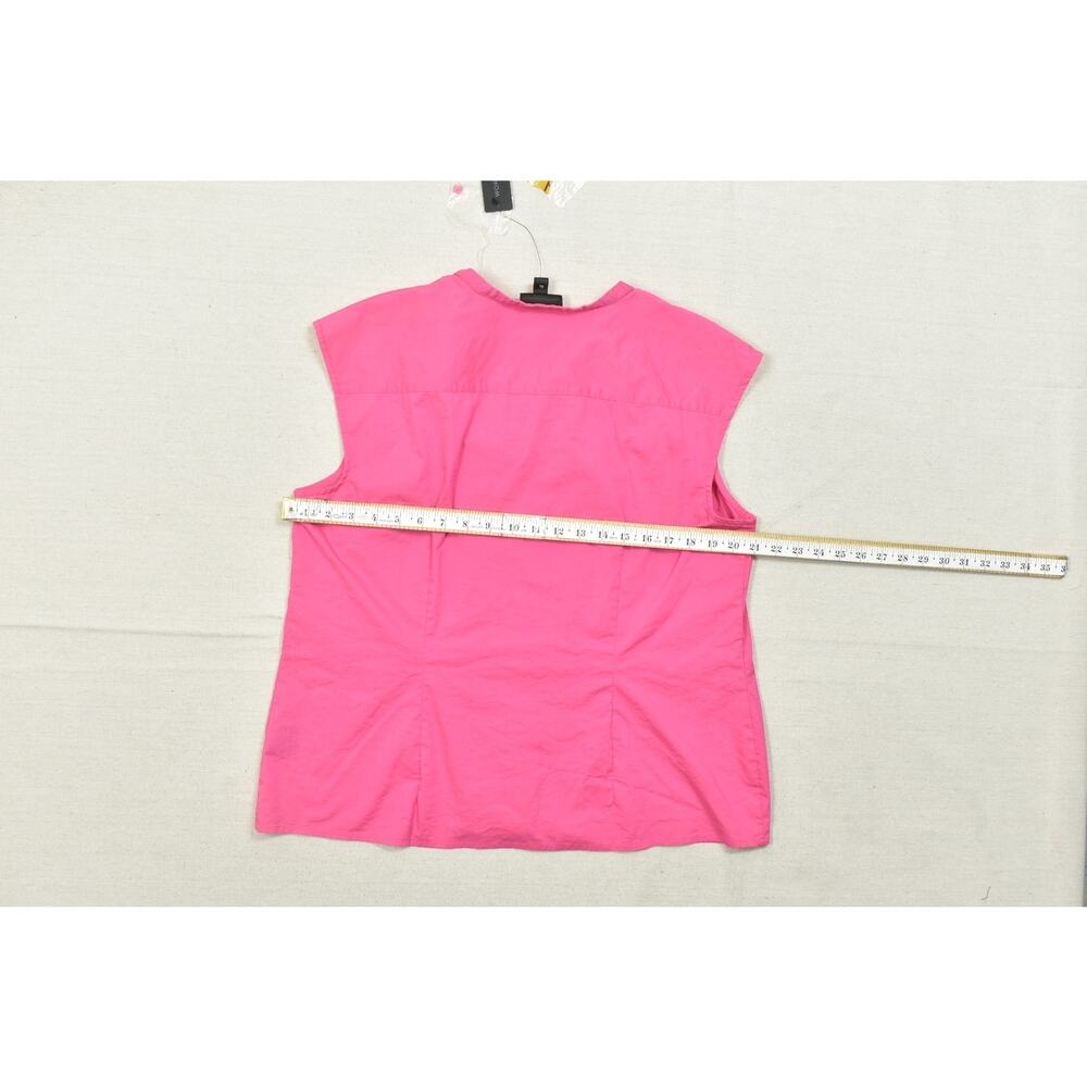 Worthington Stunning Pink Sleeveless Ruffle Front Blouse Top Size XL Cotton NEW - Picture 2 of 8